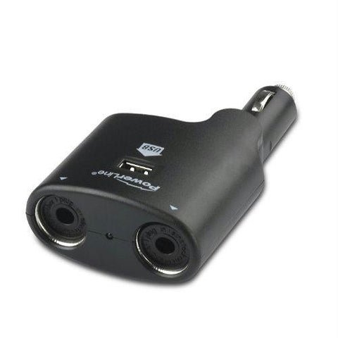 PowerLine Vehicle Socket Splitter with USB Power Port
