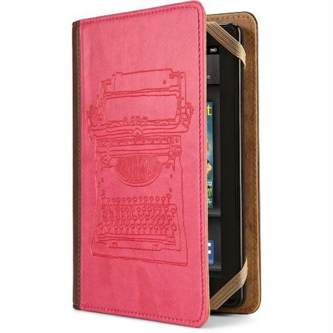 Verso Typewriter Case Cover by Molly Rausch (Fits Kindle Fire), Pink-Tan