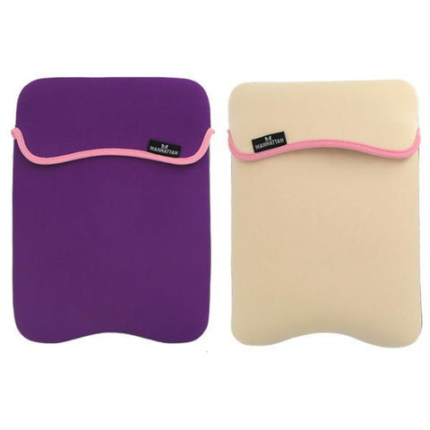 Reversible Notebook Sleeve Fits Most Widescreens Up to 10 - Purple-Cream
