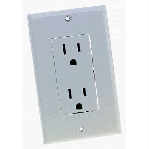 Designers Edge 15Amp White Receptacle with Wall Plate