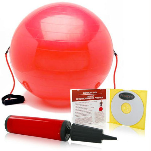 Pilates Ball with Resistance Tubing and Instructional DVD