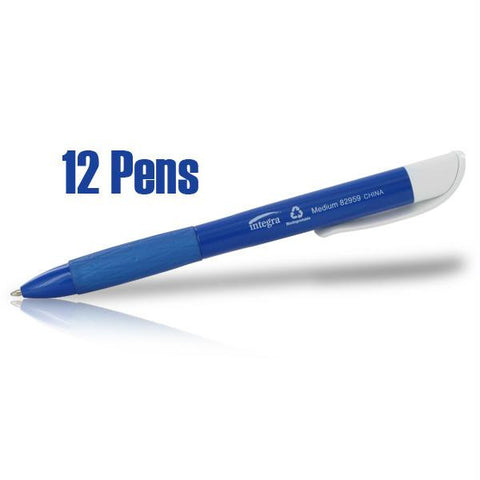 Integra Twist Retractable Ballpoint Pens in Blue (12 Pack)