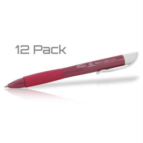 Integra Twist Retractable Ballpoint Pens in Red (12 Pack)