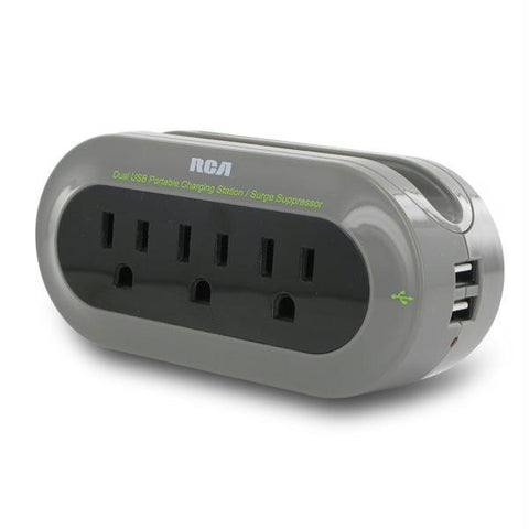 RCA Travel Charging Station with Surge Protection and Device Cradle