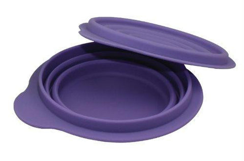 BPA-Free 1.5 Cup Collapsible Silicone Container with Lid, Purple