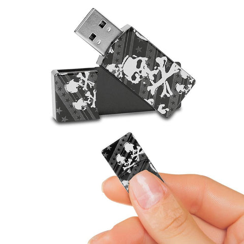 EMTEC Swivel Series 4GB USB 2.0 Flash Drive (Grey Skulls)