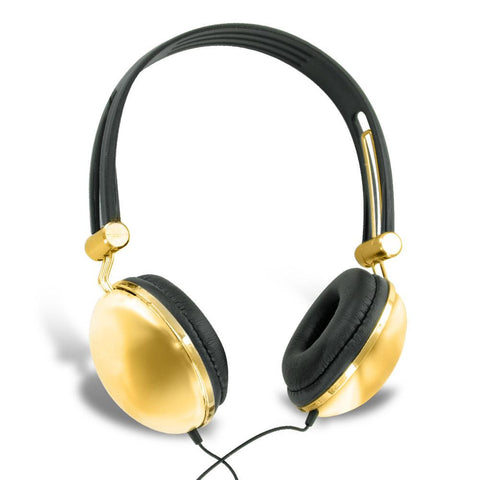 Refurbished Ankit Fat Bass Over the Head Headphones (Metallic Gold)