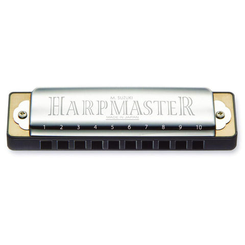 Suzuki Harpmaster 10-Hole Diatonic Harmonica with Hard Case, Key of F#
