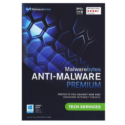 Malwarebytes Anti-Malware Premium - 3 PCs -1 Year