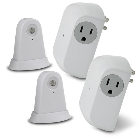 Wireless Dusk-to-Dawn Security Light Control with Outlet Receiver (Set of 2)
