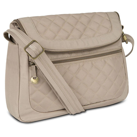 Travelon Anti-Theft Quilted Convertible Handbag with RFID Wallet, Champagne