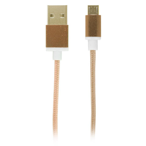 USB to MicroUSB Fabric Charge and Sync Cable, Gold