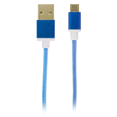 USB to MicroUSB Fabric Charge and Sync Cable, Blue