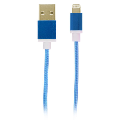 USB to Lightning Fabric Charge and Sync Cable, Blue