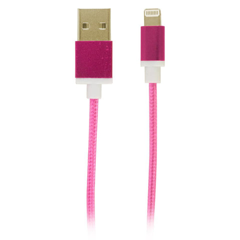 USB to Lightning Fabric Charge and Sync Cable, Pink