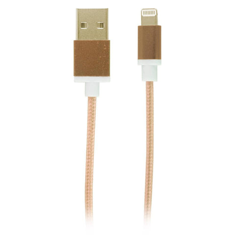 USB to Lightning Fabric Charge and Sync Cable, Gold