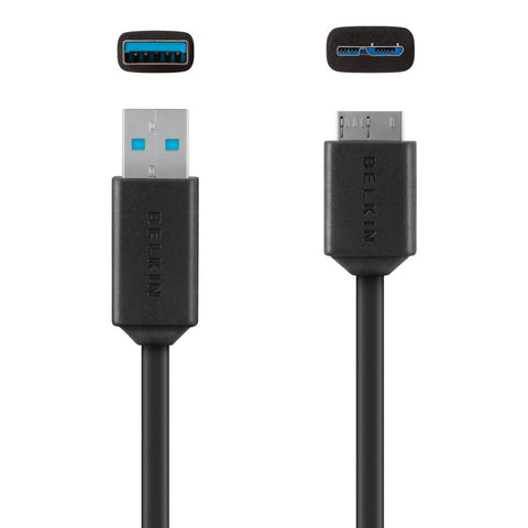 Belkin SuperSpeed 3ft Micro-B to USB 3.0 Cable F3U166bt03-BLK