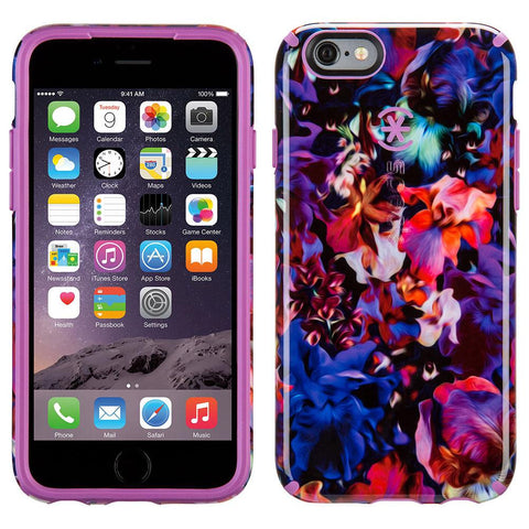 Speck CandyShell Inked iPhone 6-6s Plus Case, Lush Floral-Beaming Orchid