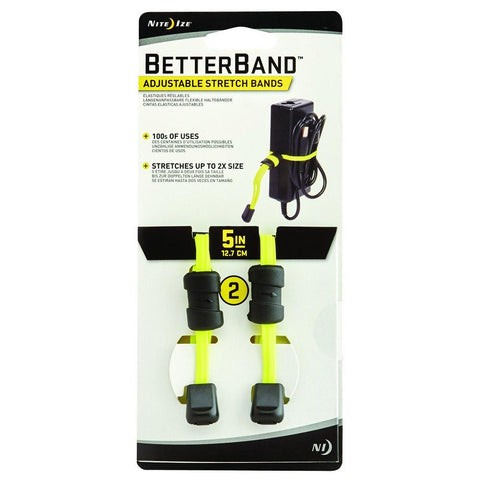 Nite Ize Better Band 5 Adjustable Stretch Bands, 2 Pack (Neon Yellow)