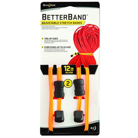 Nite Ize Better Band 12 Adjustable Stretch Bands, 2 Pack (Bright Orange)