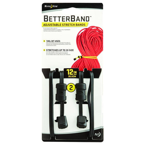 Nite Ize Better Band 12 Adjustable Stretch Bands, 2 Pack (Black)