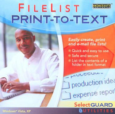 SelectGuard FileList Print-To-Text for Windows PC