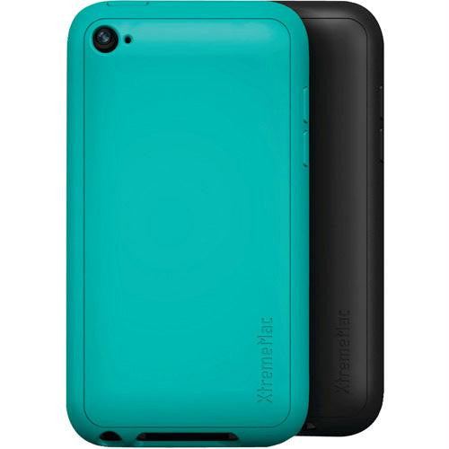 XtremeMac Tuffwrap Silicone Case for iPod Touch 4G (2 PK Black & Turquoise)