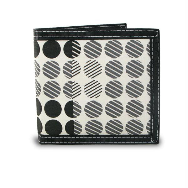 Men"s Bifold Screen Print Canvas Dot Pattern Wallet