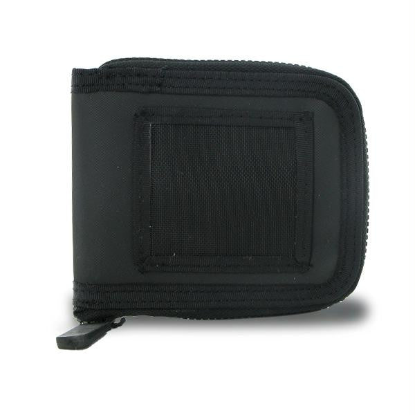 Men"s Zip Around Bi-fold ID Black Wallet