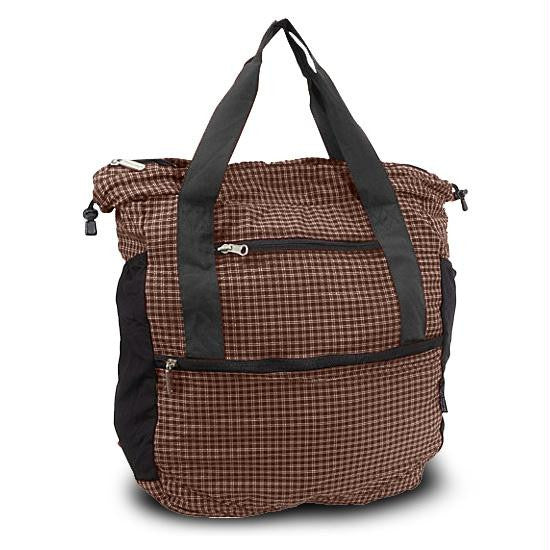 Travelon Stow-Away Convertible Tote or Backpack Duo (Black-Brown Plaid)