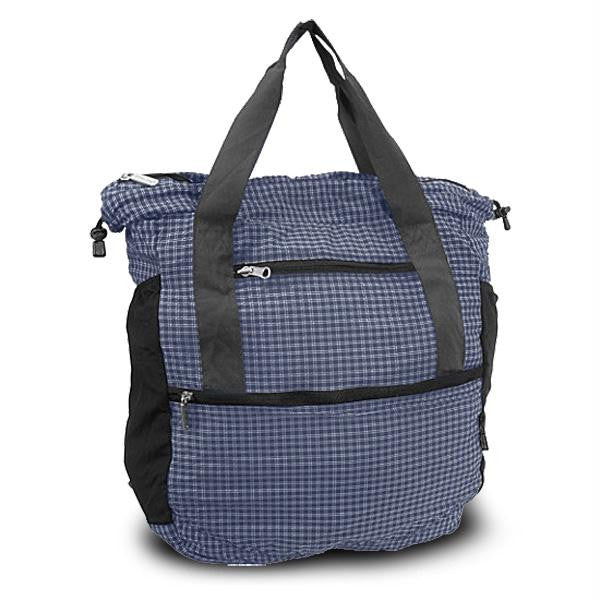 Travelon Stow-Away Convertible Tote or Backpack Duo (Eggplant-Purple Plaid)