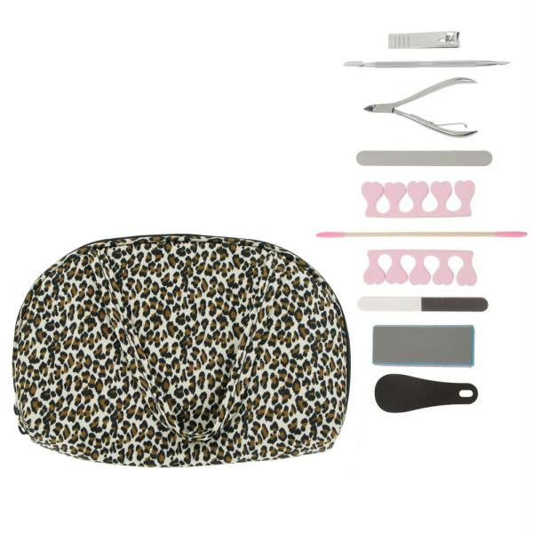 Travelon Manicure Kit with 8-Piece Tool Set (Leopard)