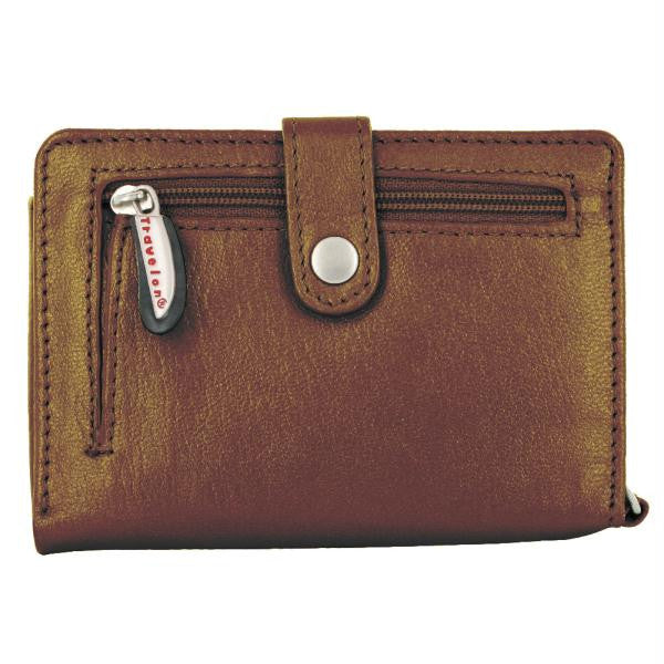 Travelon Leather Wallet-Wristlet in One (Bronze)