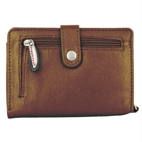 Travelon Leather Wallet-Wristlet in One (Bronze)