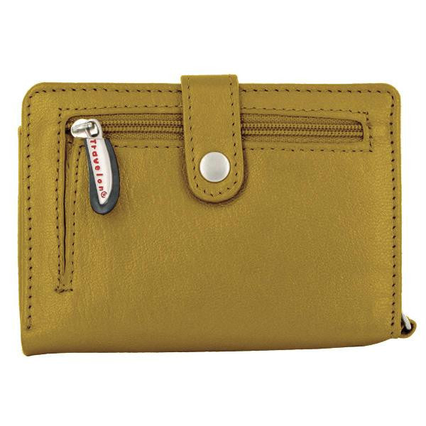 Travelon Leather Wallet-Wristlet in One (Gold)