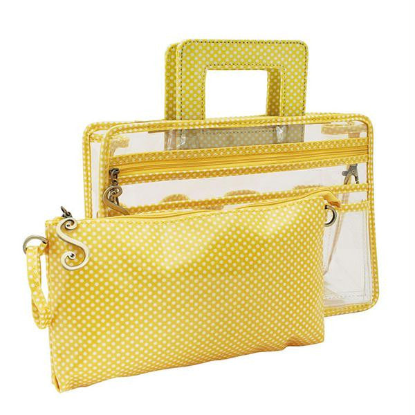 Switch It Large Handbag Organizer (Yellow Polka Dot)