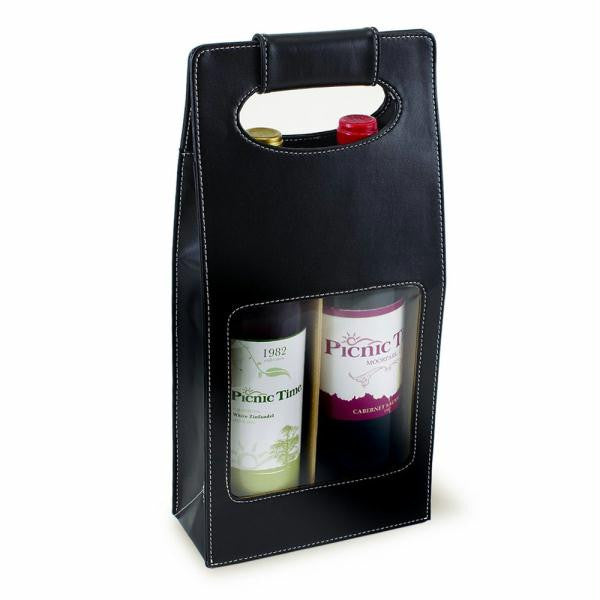 Venezia Two-Bottle Wine Carrier - Black