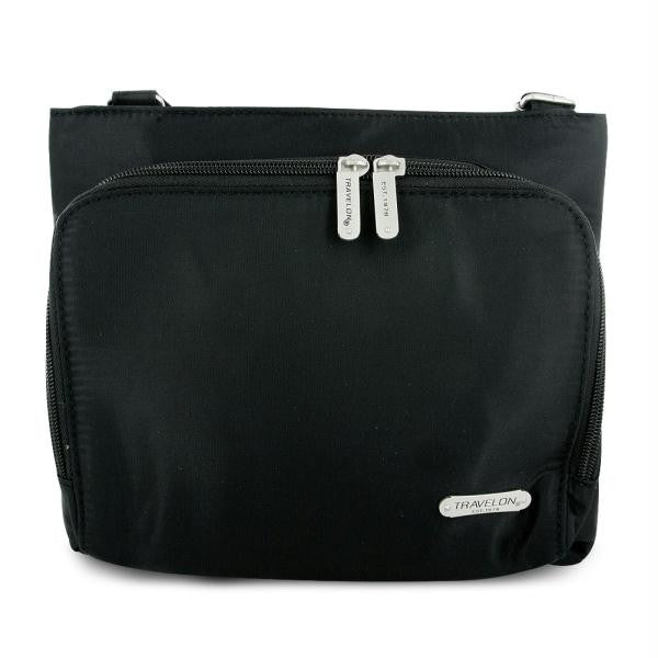 Travelon Classic Hobo Bag (Black w- Zebra Lining)