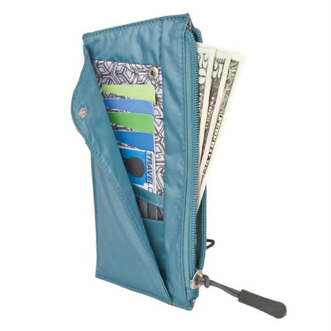 Travelon Safe ID Hack-Proof Large Credit Card Wallet with RFID Blocking, Teal