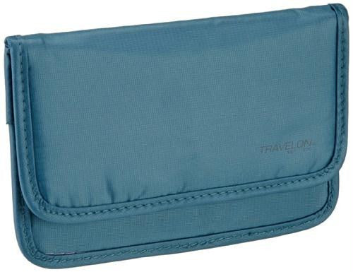 Travelon Safe ID Hack-Proof Medium Wallet with RFID Blocking, Teal