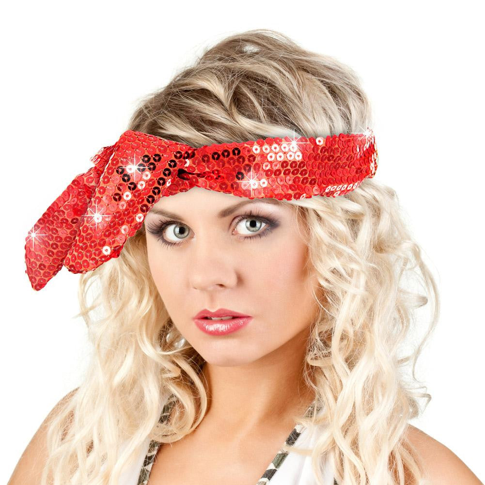 Calypso Studios Glitz Bendi Sequin Wire Headband, Red