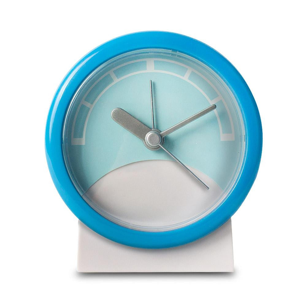 Stand Up Analog Alarm Clock (Blue-White)