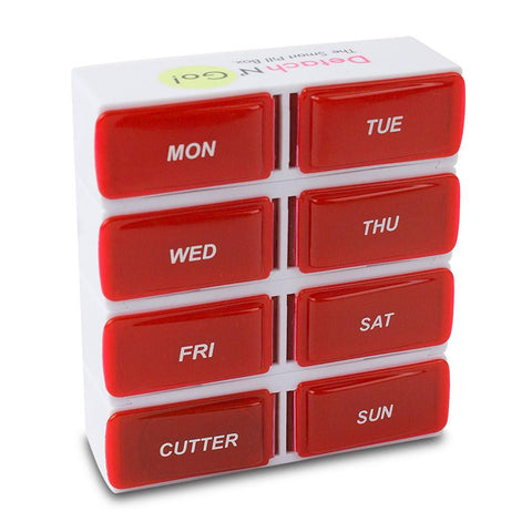 Detach N Go 7 Day Detachable Pill Organizer with Pill Cutter