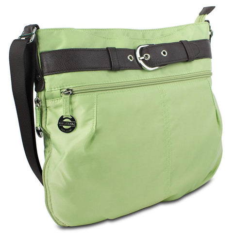 Travelon Nylon Adjustable Hobo with Belt Detail, Hemlock Mint