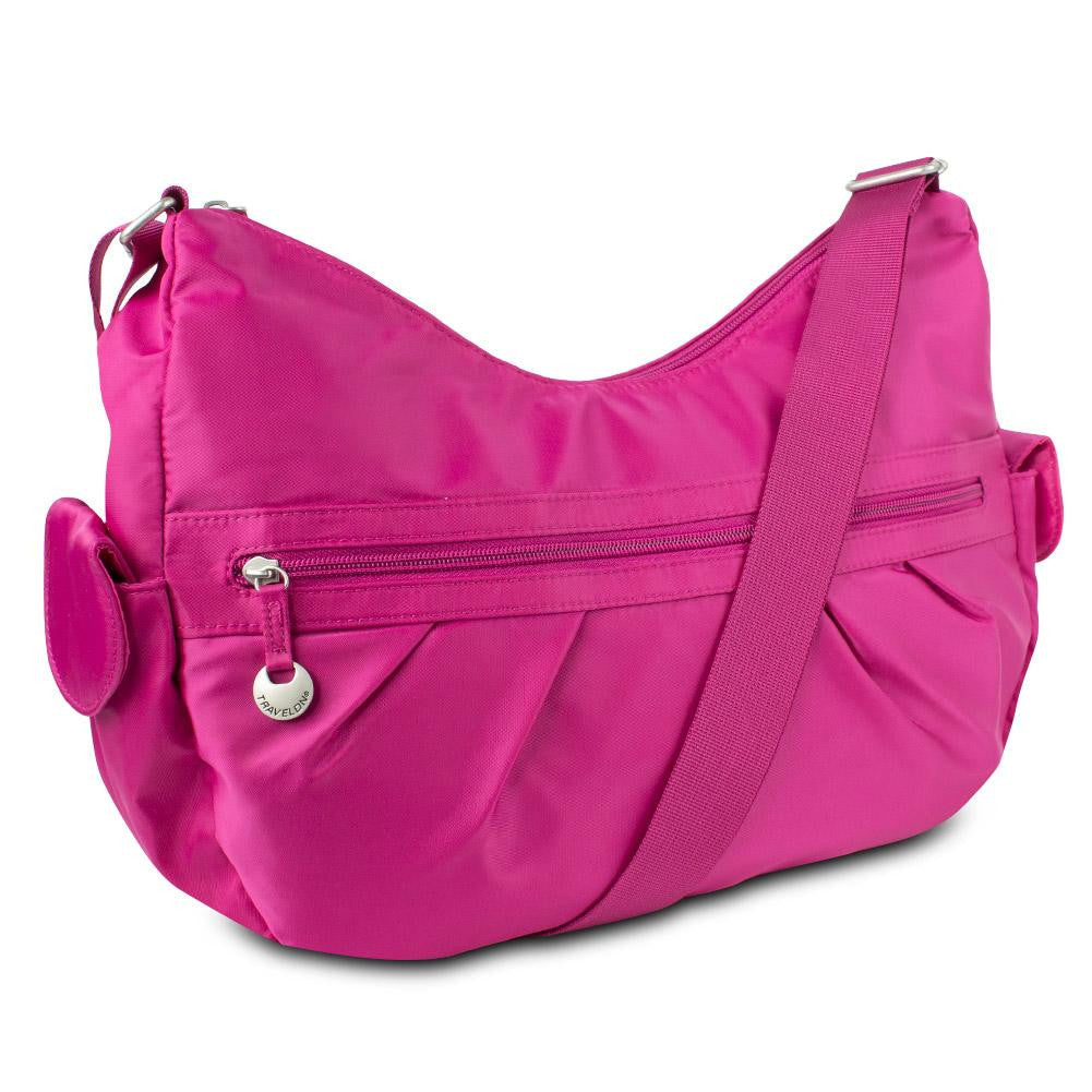 Travelon Shoulder Bag with Adjustable Strap & Side Pockets, Berry