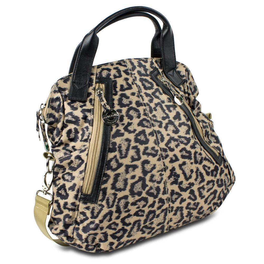 Travelon Leopard Tote with Front Pockets