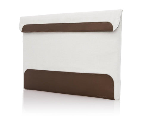 Targus Ultralife Thin Canvas Sleeve for 13.3 Ultrabooks-Macbook Air - Cream-Tan