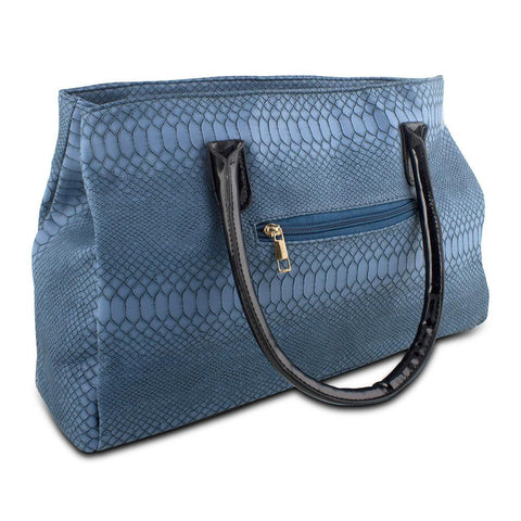 Mad Style Matted Snake Tote, Blue