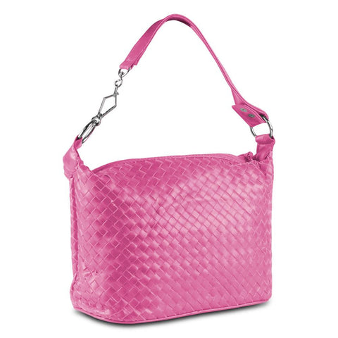 Mad Style Patent Weave Satchel, Pink