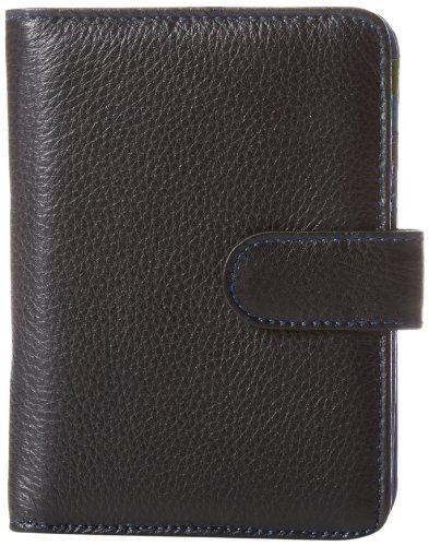 Travelon Leather Safe ID Color Block Bi-Fold Tab Wallet, Black